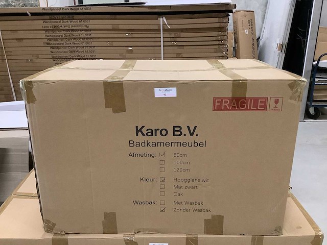 Karo - 64.0013 - badkamermeubel zonder wasbak. 80 cm breed. - afbeelding 2 van  3