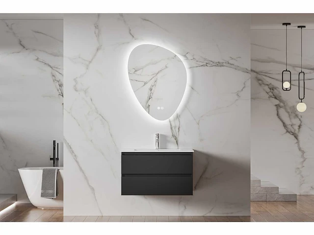 Karo - 64.0023 - badkamermeubel met wasbak en led spiegel - afbeelding 1 van  4