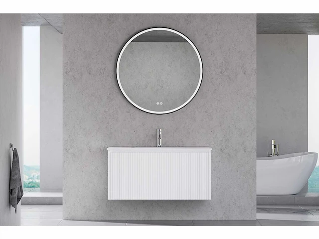 Karo - 64.0029 - badkamermeubel met wasbak met led spiegel - afbeelding 1 van  3