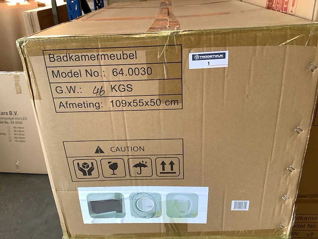 Karo - 64.0030 - badkamermeubel met wasbak en led spiegel - afbeelding 2 van  4