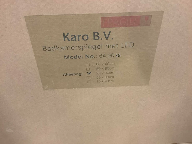 Karo - 64.0038 - badkamerspiegel 90x90 cm met led - afbeelding 2 van  3