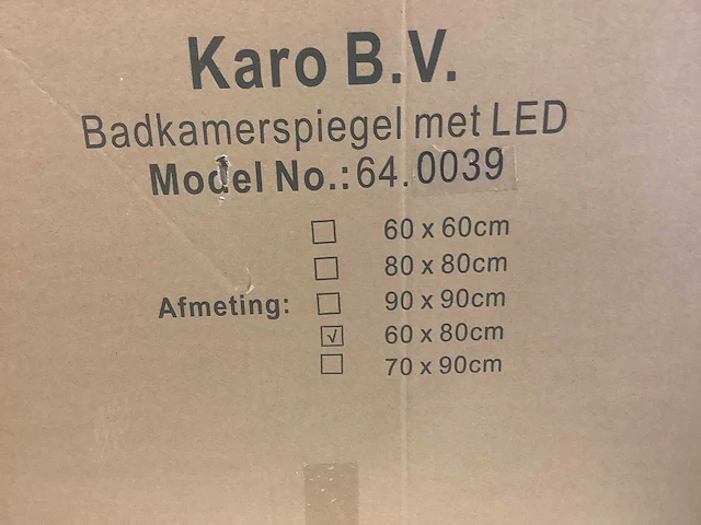 Karo - 64.0039 - badkamerspiegel 60x80 cm met led - afbeelding 2 van  3