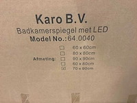 Karo - 64.0040 - badkamerspiegel 70x90 cm met led - afbeelding 2 van  3