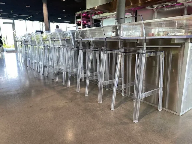 Kartell one more please - vierkant high transparant barkruk (7x) - afbeelding 2 van  14