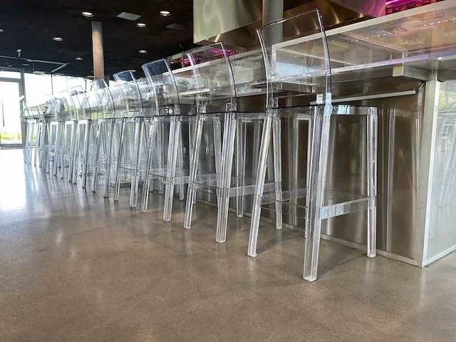 Kartell one more please - vierkant high transparant barkruk (7x) - afbeelding 13 van  14