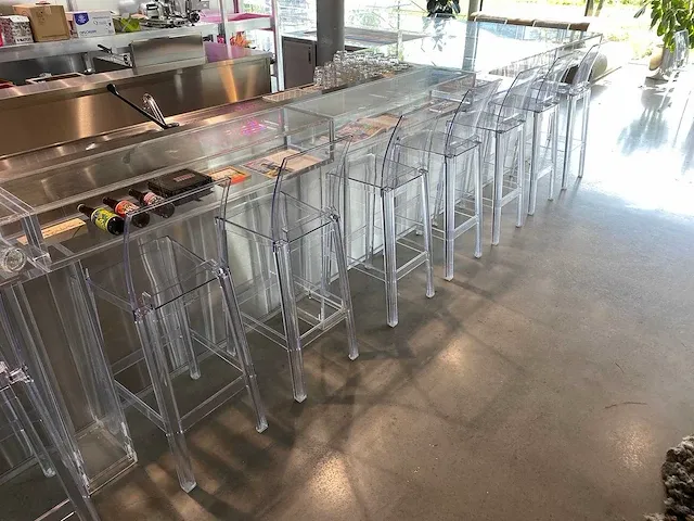 Kartell one more please - vierkant high transparant barkruk (7x) - afbeelding 14 van  14