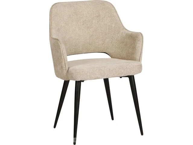 Karwei - eetkamerstoel puck - beige - polyester stof - zwarte poten - afbeelding 1 van  1