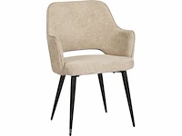 Karwei - eetkamerstoel puck - beige - polyester stof - zwarte poten - afbeelding 1 van  1