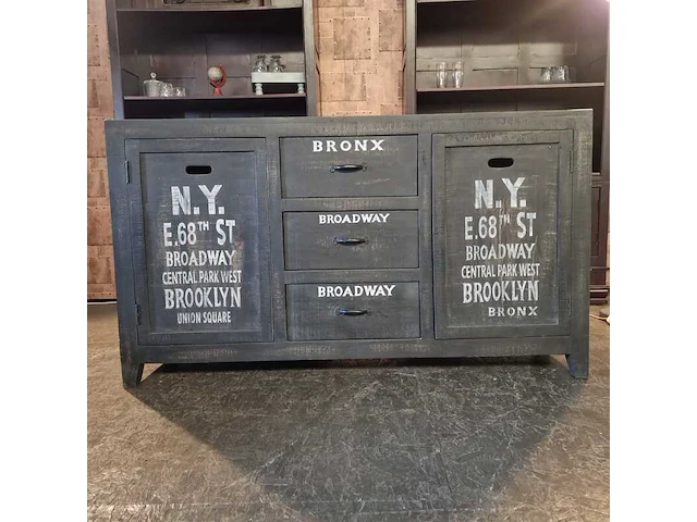 Kast chesterfield, bronx, grijs - afbeelding 1 van  6
