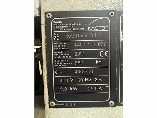 Kasto - cut du4 - metal vertical band sawing machine - 2010 - afbeelding 6 van  6
