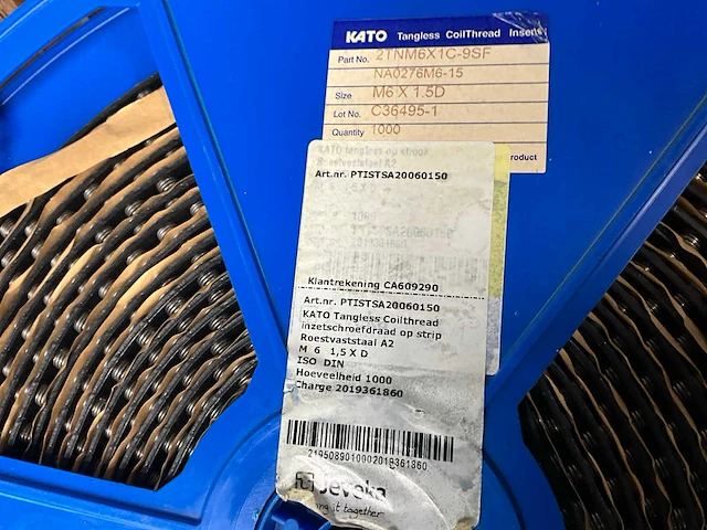 Kato tangless coilthread inzetschroefdraad op strip - afbeelding 6 van  6
