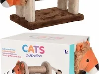 Katten - krappaal - met leeuwpluche - 51x16x16 cm