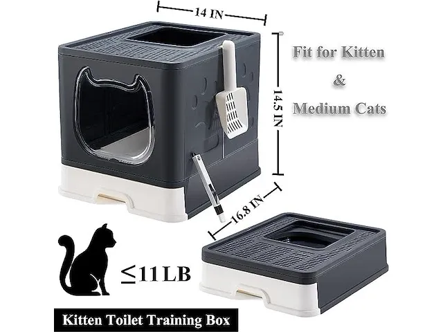 Kattentoilet zwart - afbeelding 2 van  6