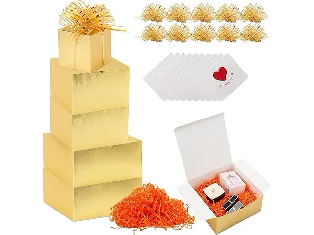 Kattepote gouden geschenkdozen set - afbeelding 1 van  3