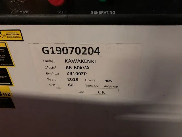 Kawakenki kk-60kva stroomgenerator - afbeelding 5 van  9