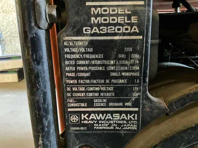 Kawasaki ga3200a aggregaat - afbeelding 8 van  8