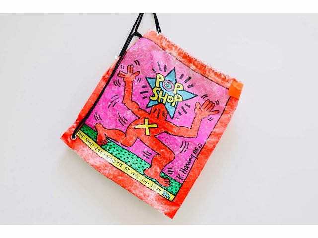 Keith haring 1983 pop shop bag - red - afbeelding 6 van  6
