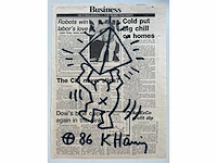 Keith haring 1986 original daily news drawing - afbeelding 1 van  5