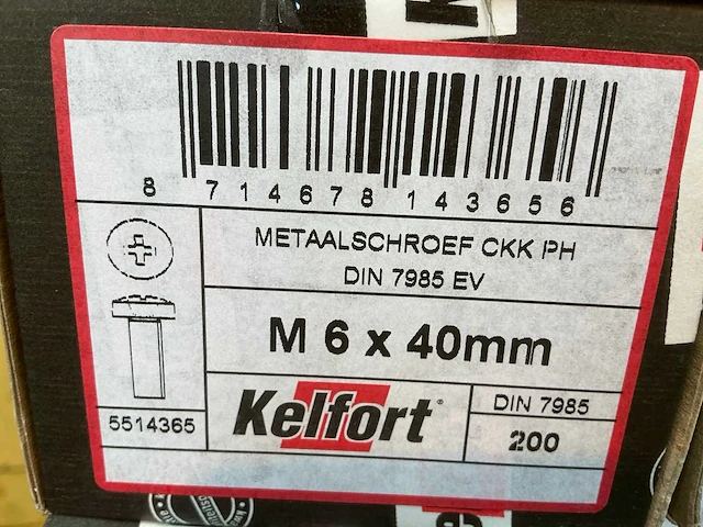 Kelfort m6x40mm metaalschroef - afbeelding 3 van  3