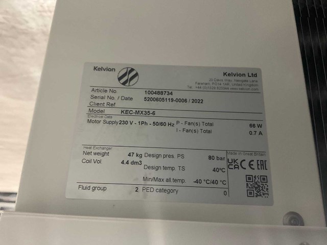 Kelvion kec mx 35-6 verdamper/plafondkoeler co2-80bar - afbeelding 7 van  10