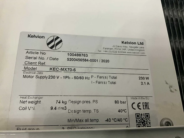 Kelvion kec mx 70-6 co2 80b verdamper - afbeelding 4 van  7