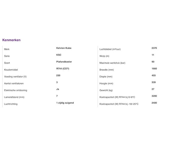 Kelvion ksc-233-3be plafondkoeler co2-90bar - afbeelding 2 van  7