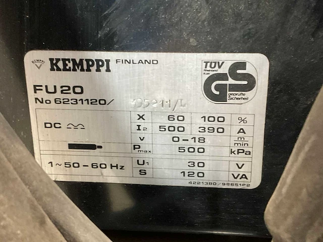 Kemppi - fu20/ ra350 - lasapparaat - afbeelding 5 van  14