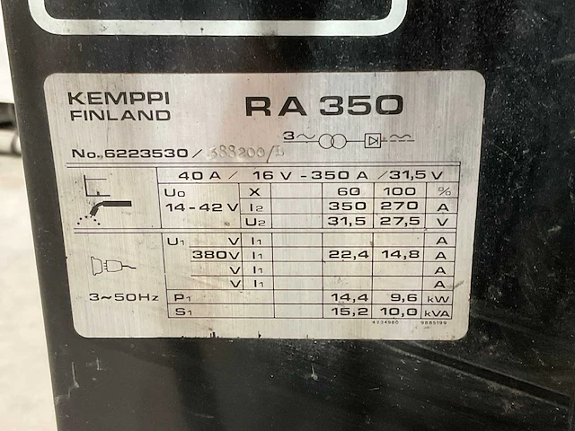 Kemppi - fu20/ ra350 - lasapparaat - afbeelding 6 van  14