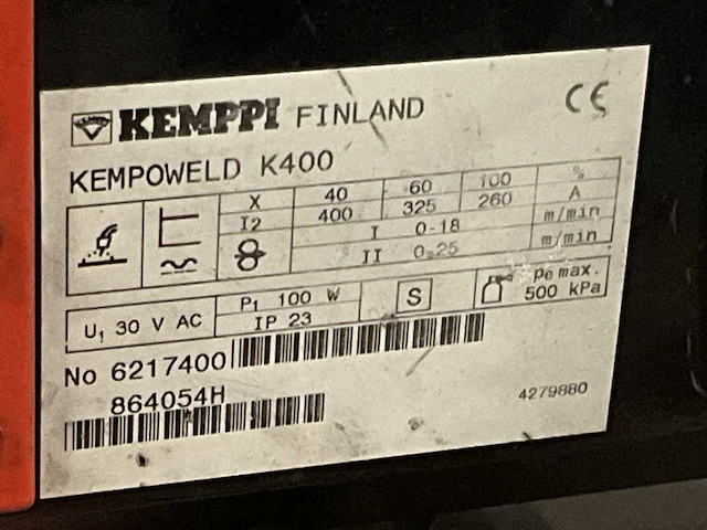Kemppi kempo weld 4000 w / k 400 lasapparaat - afbeelding 8 van  16