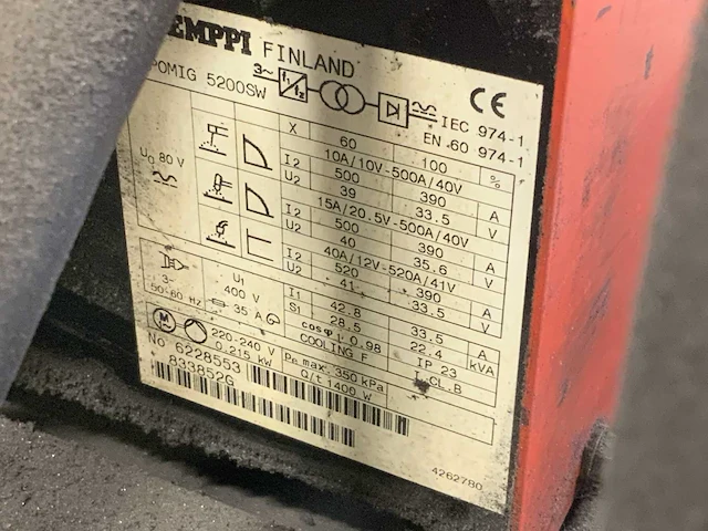 Kemppi kempomig 5200sw lasapparaat - afbeelding 9 van  10