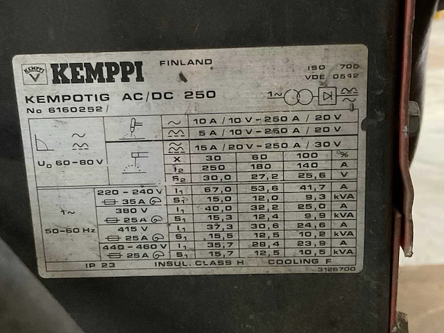 Kemppi kempotig ac/dc 250 lasapparaat - afbeelding 5 van  13