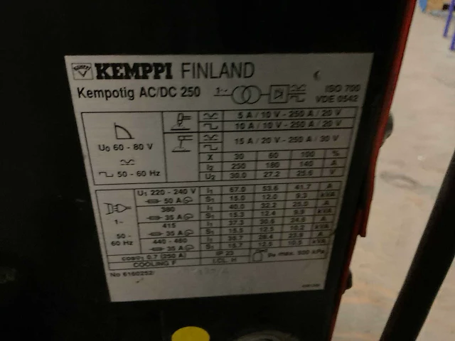 Kemppi kempotig ac/dc 250 tig-lasmachine - afbeelding 4 van  5