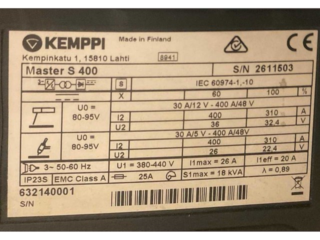 Kemppi master s400 inverter lasapparaat - afbeelding 7 van  7