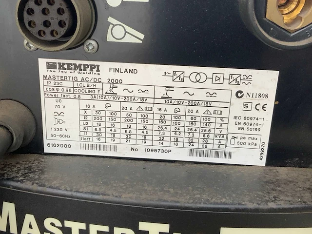 Kemppi mastertig ac/dc 2000 tig-lasmachine - afbeelding 7 van  7