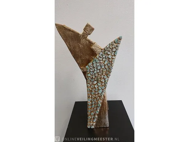 Keramiek object "golden couple" - afbeelding 3 van  5