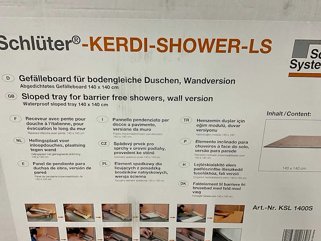 Kerdi ls afschotplaat tbv inloopdouche (2x) - afbeelding 3 van  5