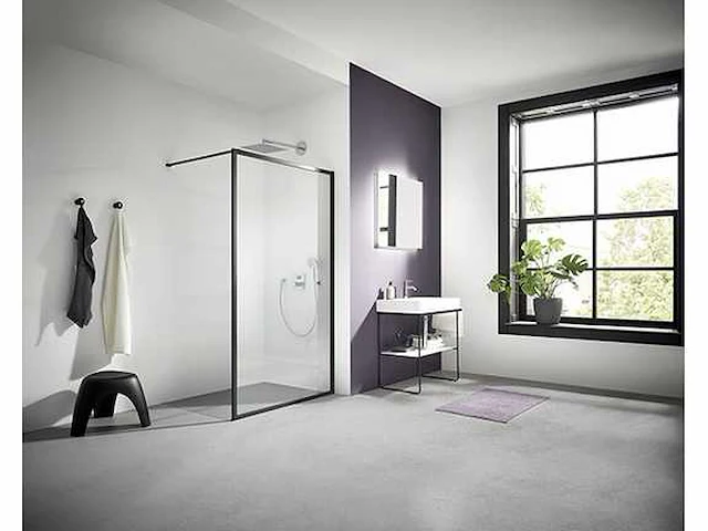 Kermi walk-in dark edition douchewand 160x200cm - afbeelding 1 van  4