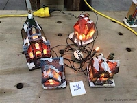 Kerst items huisjes 4stuks - afbeelding 1 van  3