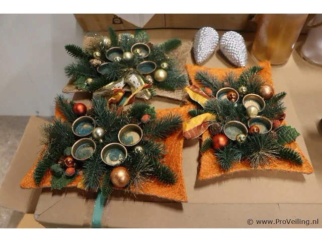 Kerstartikelen o.a. kunst kerstboom, led lichtsnoer met sneeuwval effect & kerstdecoratie - afbeelding 5 van  7