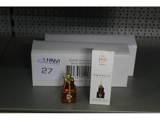 Kerstballen bedrukt postnl, tien stuks - afbeelding 1 van  2