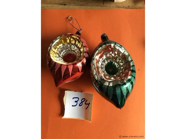 Kerstversiering 2stuks grootste 12cm - afbeelding 1 van  3
