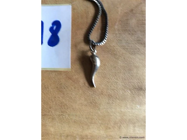 Ketting met zilveren hanger - afbeelding 2 van  2