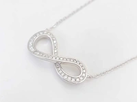 Ketting wit infinity briljant - afbeelding 4 van  9