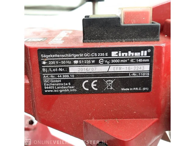 Kettingslijper einhell, gc-cs 235e, bouwjaar 2016 - afbeelding 11 van  11