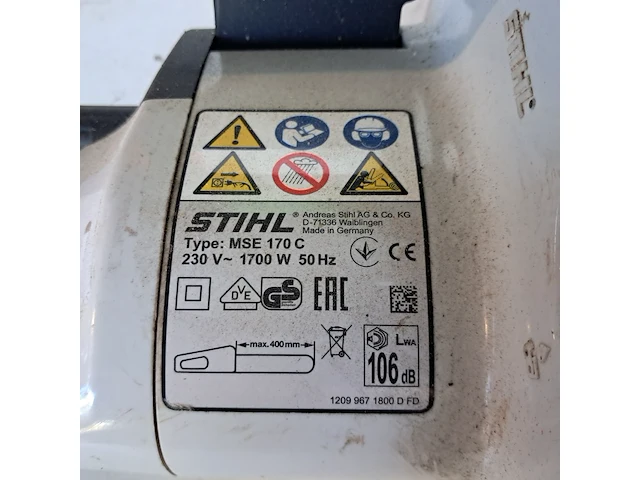 Kettingzaag - 35cm - 230v stihl, mse 170 c-q, bouwjaar 2019 - afbeelding 6 van  6