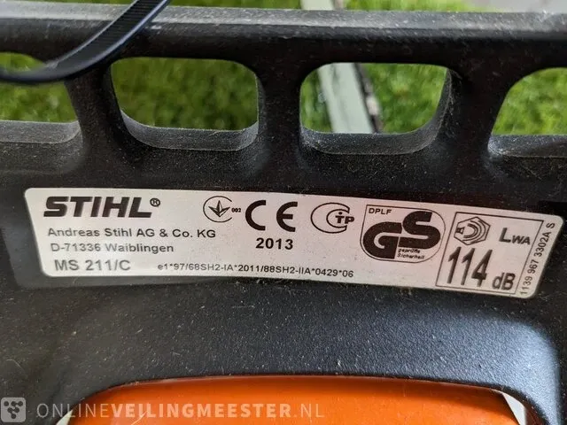 Kettingzaag benzine stihl, ms211, bouwjaar 2013 - afbeelding 5 van  6