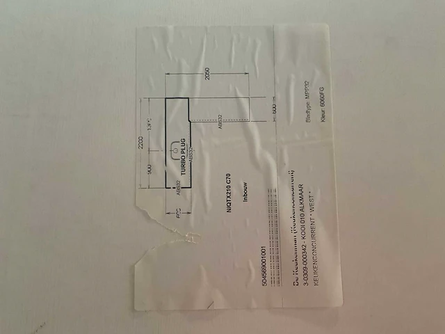 Keukenblad met rvs franke spoelbak 220x60 cm - afbeelding 2 van  5