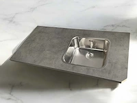 Keukenblad met rvs spoelbak 117x60 cm - afbeelding 1 van  4