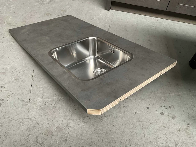 Keukenblad met rvs spoelbak 117x60 cm - afbeelding 2 van  4