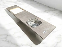 Keukenblad met rvs spoelbak 240x60 cm - afbeelding 1 van  4